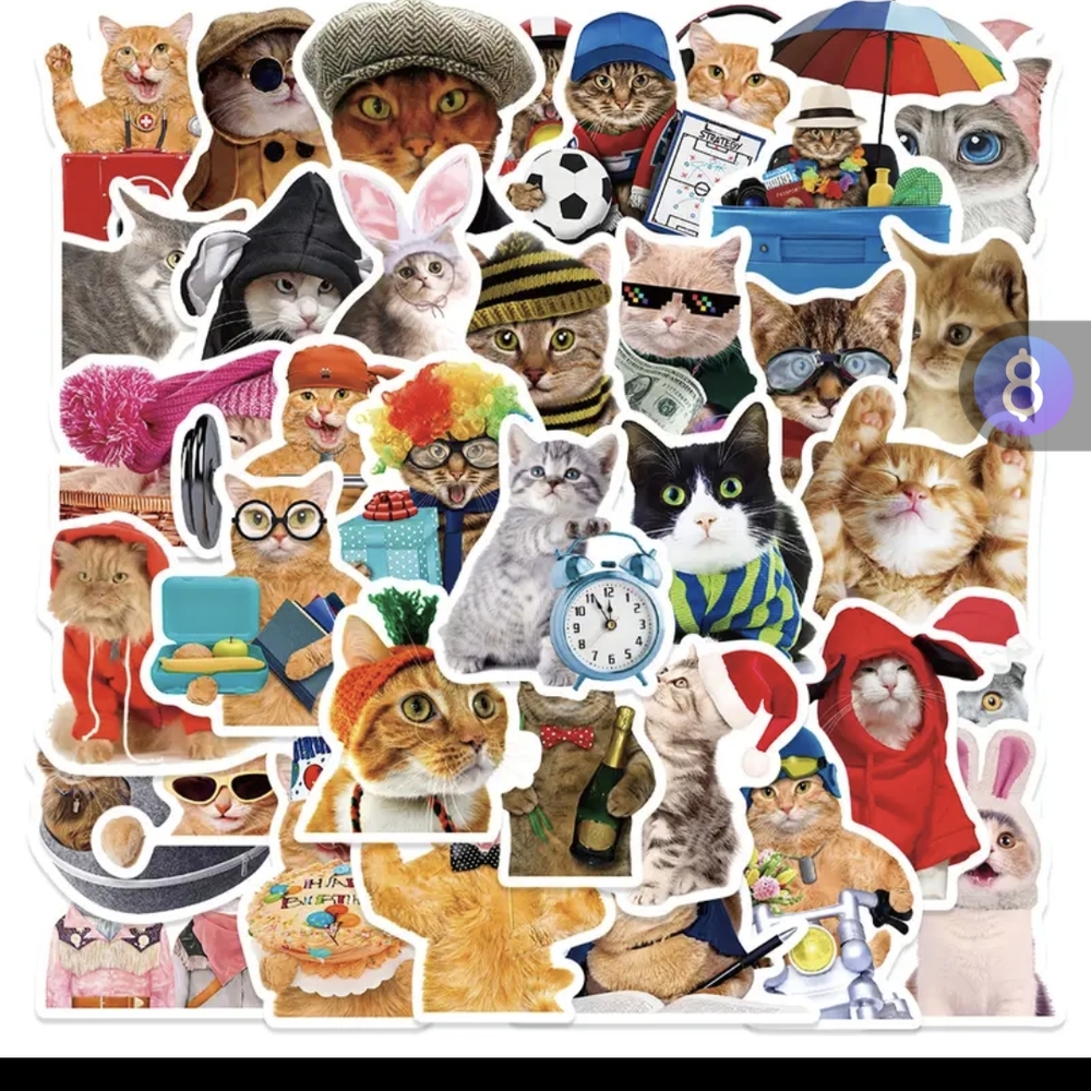 Colorful Cat Sticker Set - Picture 2 of 8